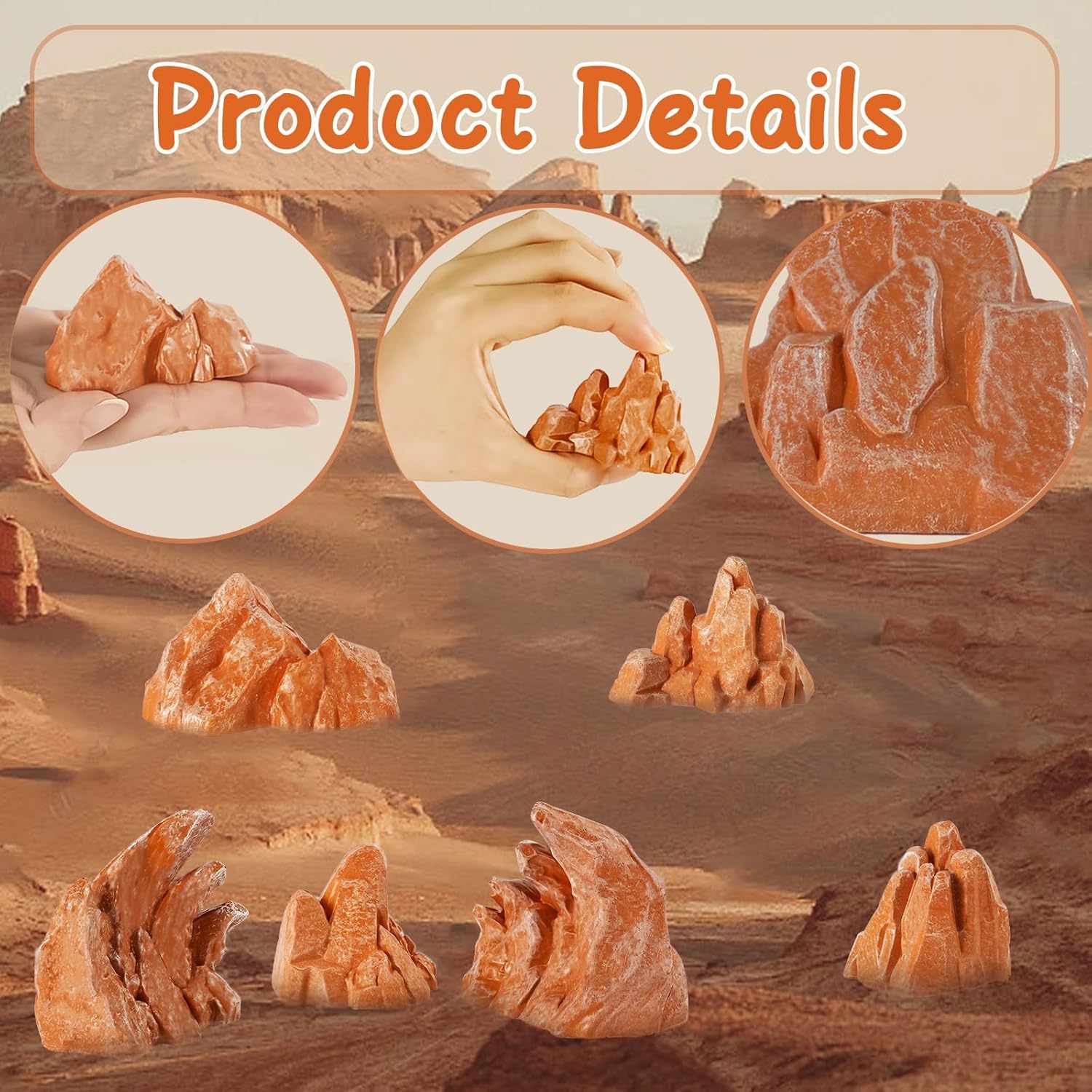 Warmtree 10 Pcs Simulation Rockery Diorama Rocks Stone for Diorama Supplies Miniature Terrain Fairy Garden Zen Garden Accessories Terrarium Decor Tank Aquarium Decoration (Brown)