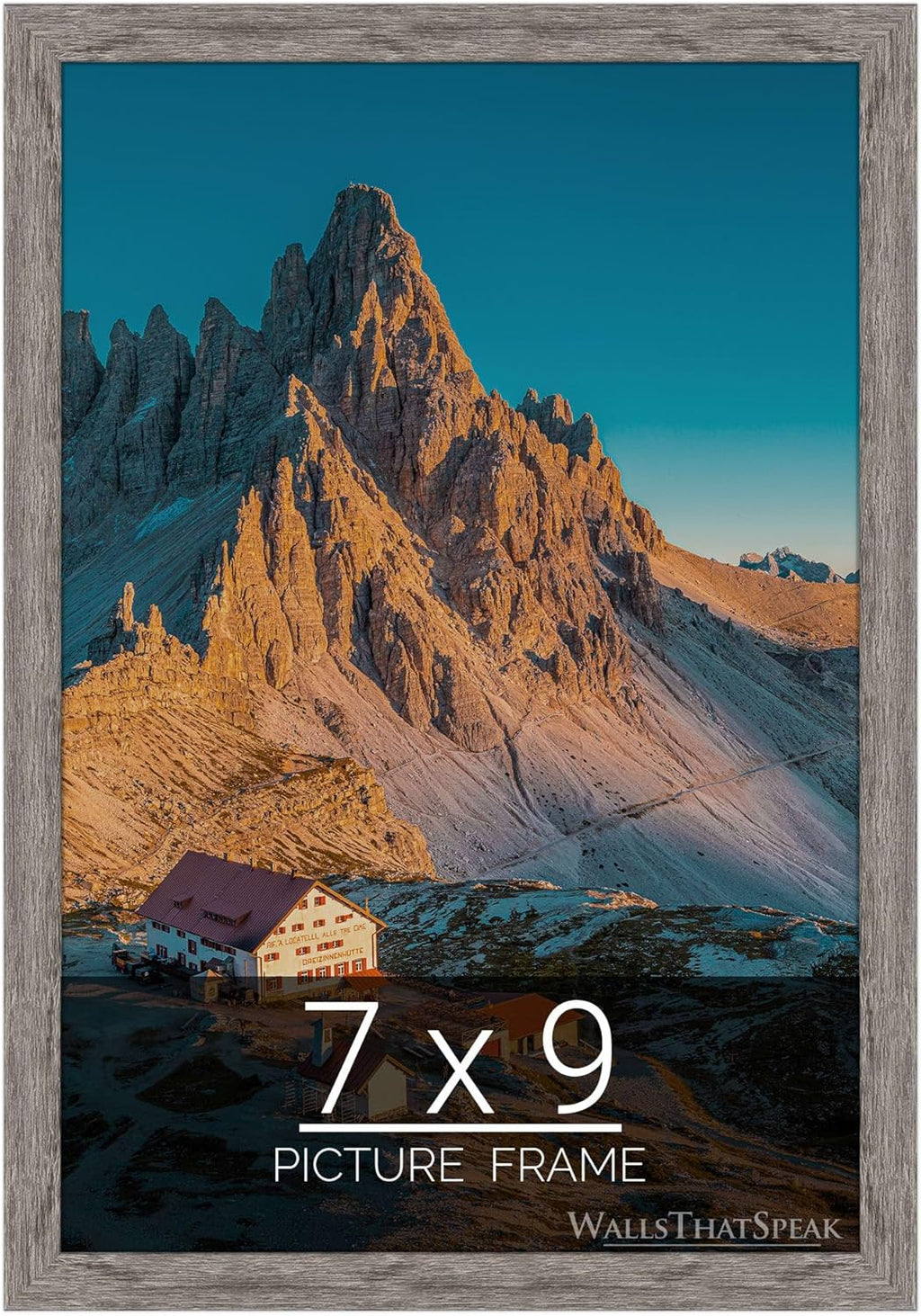 wallsthatspeak 7x9 Gray Barnwood Picture Frame for Puzzles Posters Photos or Artwork