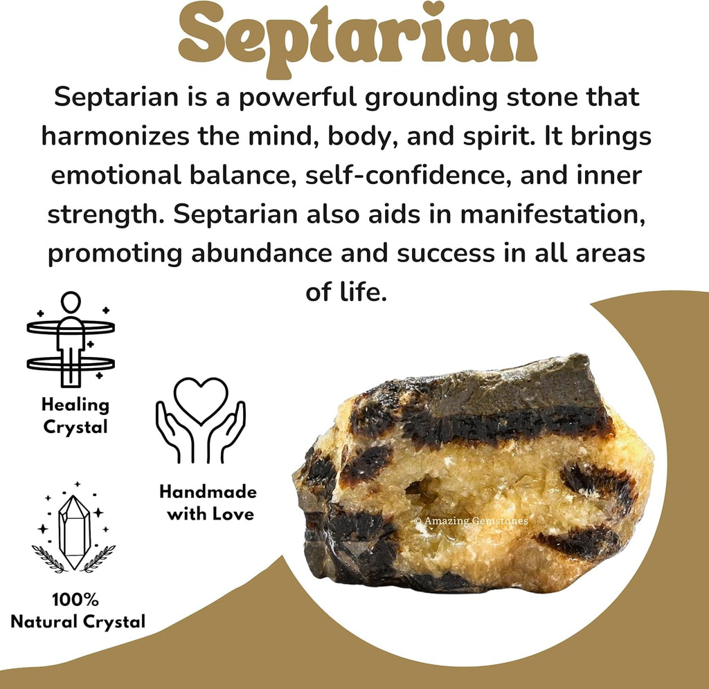 Amazing Gemstone Septarian Raw Crystals and Healing Stones, Natural Rocks for Tumbling and DIY Raw Stones and Crystals (1 lb)