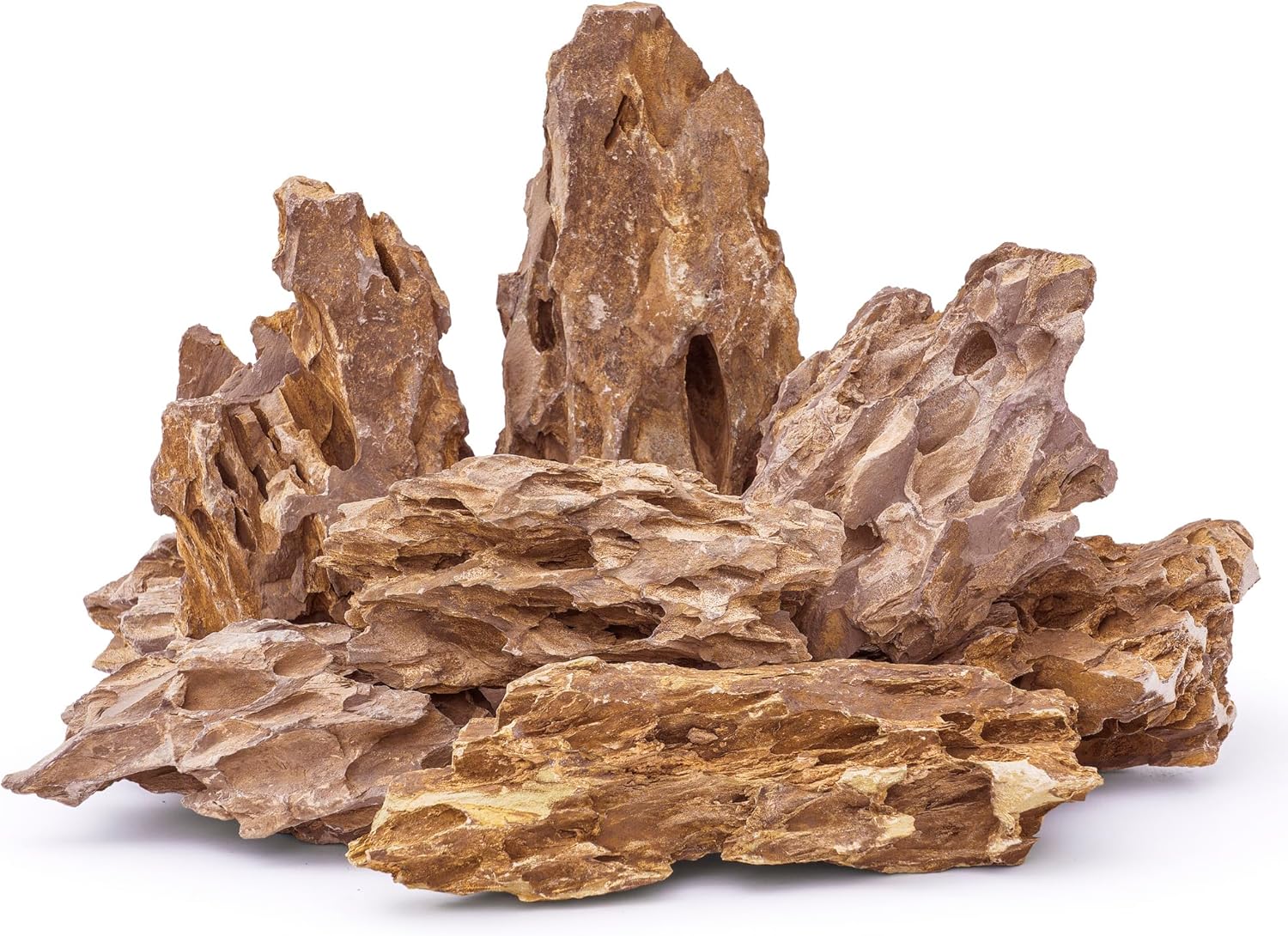 6-8 Inches Natural Dragon Stone 6 PCS Aquarium Rocks for Aquascaping, Aquarium Landscaping, Terrariums, Fish Tank Decoration, Vivariums, Paludarium, Reptile and Amphibian Enclosures