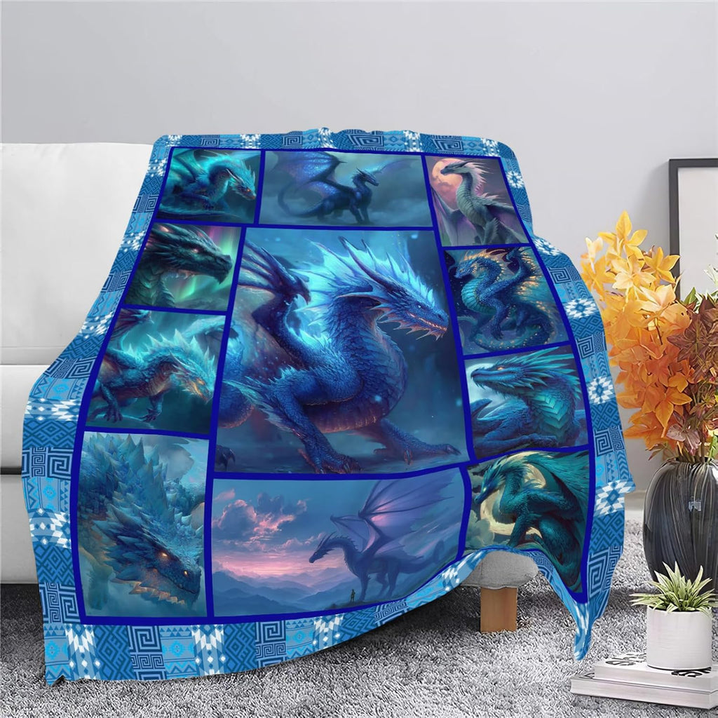 Dragon Throw Blanket Dragon Stuff Gifts for Kids Girls Boys Adults Women Men Soft Cozy Warm Plush Fluffy Fuzzy Fleece Blanket Decor 60''X80''