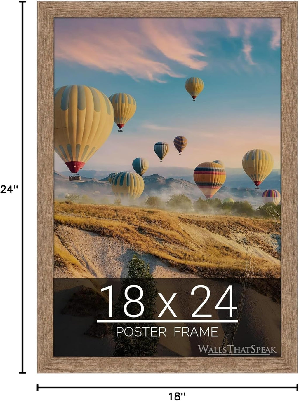 wallsthatspeak 18x24 Brown Barnwood Picture Frame for Puzzles Posters Photos or Artwork