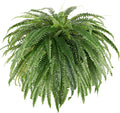 Single Silky 50" Artificial Fern Plant, Large Fake Fern with 116Fronds, Realistic Faux Boston Fern Bush for Outdoors & Indoor, Silk Greenery for Planter, Garden, Office, Home Décor