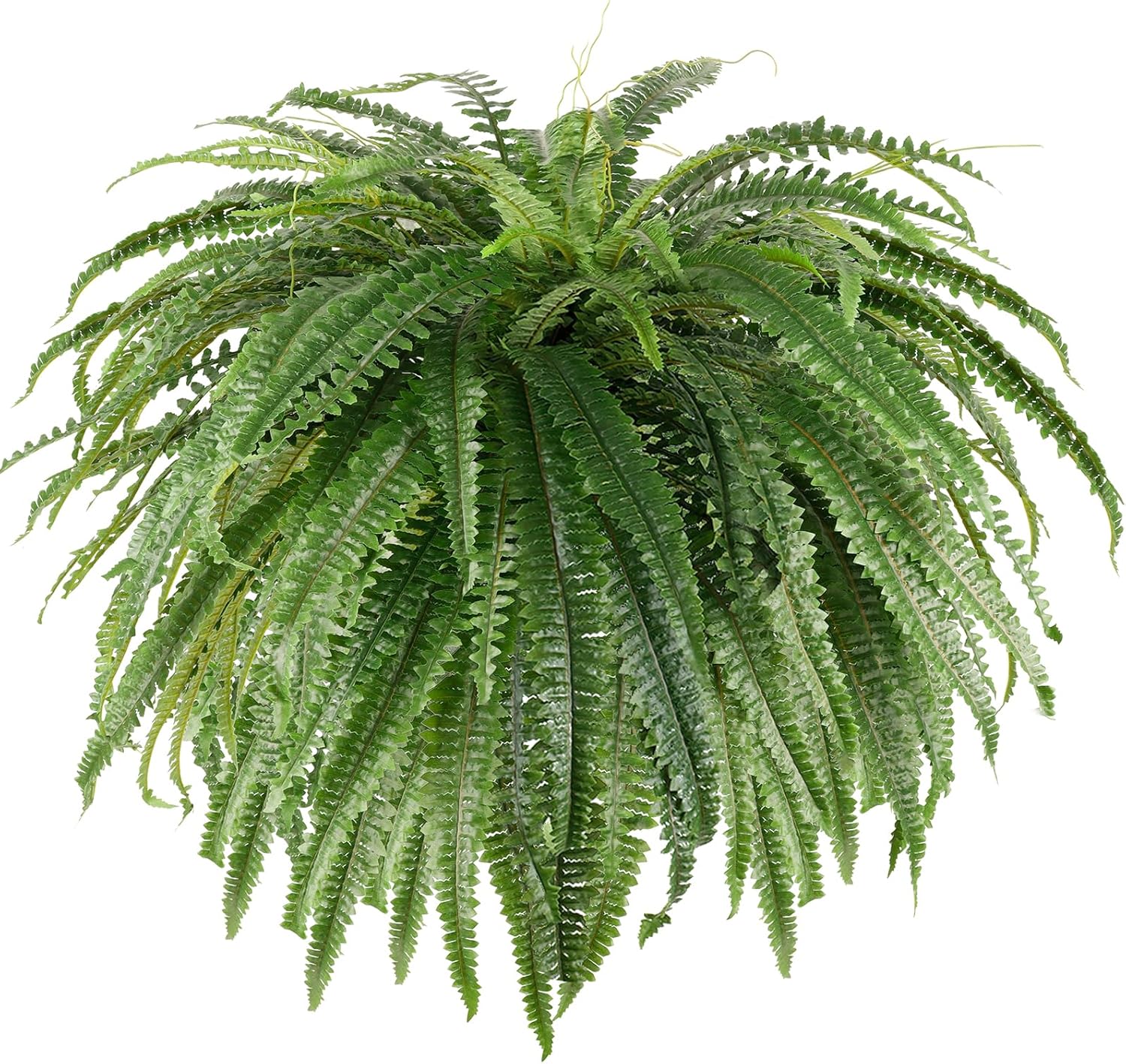 Single Silky 50" Artificial Fern Plant, Large Fake Fern with 116Fronds, Realistic Faux Boston Fern Bush for Outdoors & Indoor, Silk Greenery for Planter, Garden, Office, Home Décor