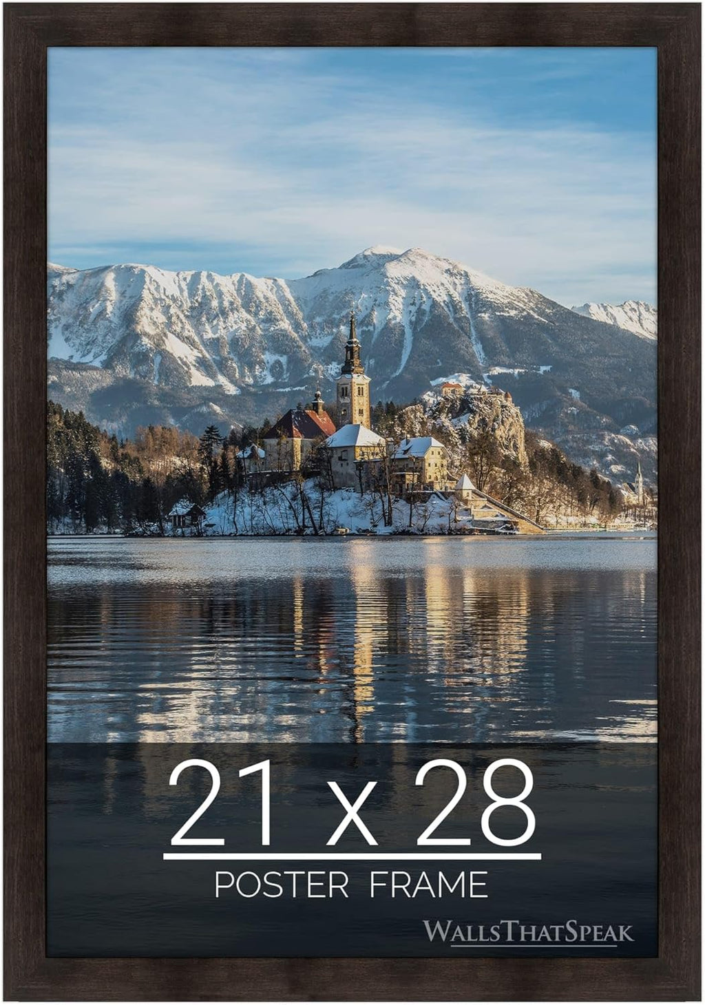 wallsthatspeak 21x28 Espresso Brown Picture Frame for Puzzles Posters Photos or Artwork