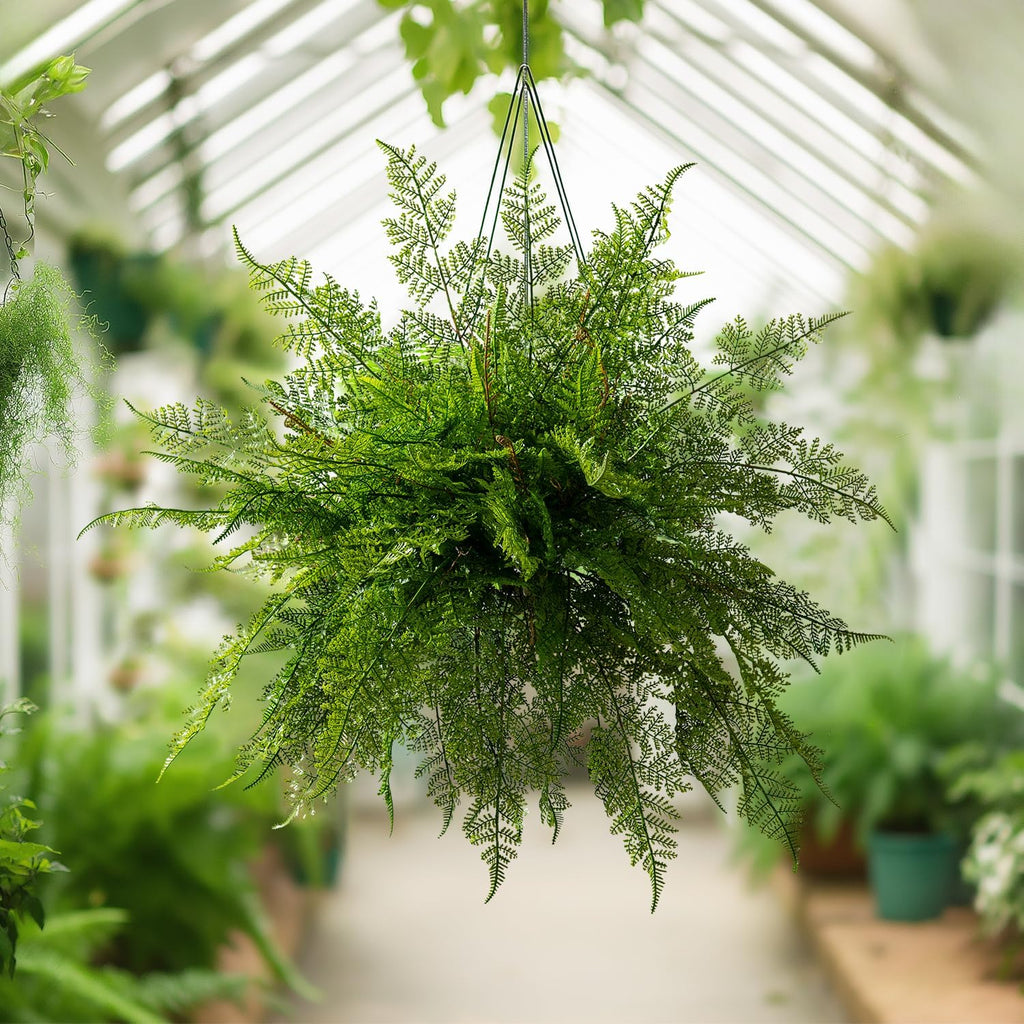4PCS Lifelike Fake Fern Plants UV Resistant Artificial Boston Ferns for Outdoor Indoor Large Fake Greenery Plants No Wither for Front Porch Garden Window Home Decoration