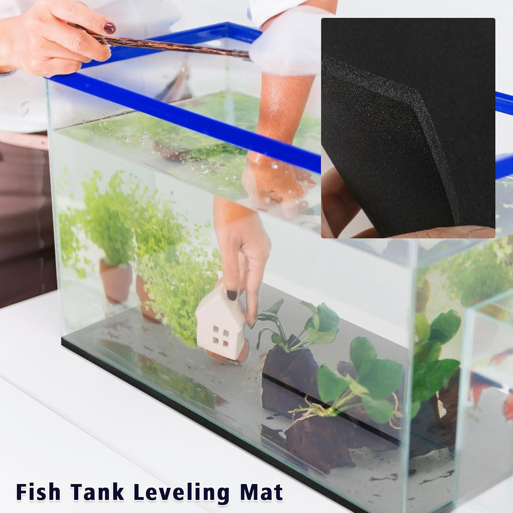UNIFAMILY Aquarium Leveling Mat, 10 Gallon Fish Tank Mat for Shock Absorbing, 20.8 x 13 in Waterproof Compressible Neoprene Mat, Heavy Weight Support Fish Tank Cushions Nonslip Aquarium Bottom Pad