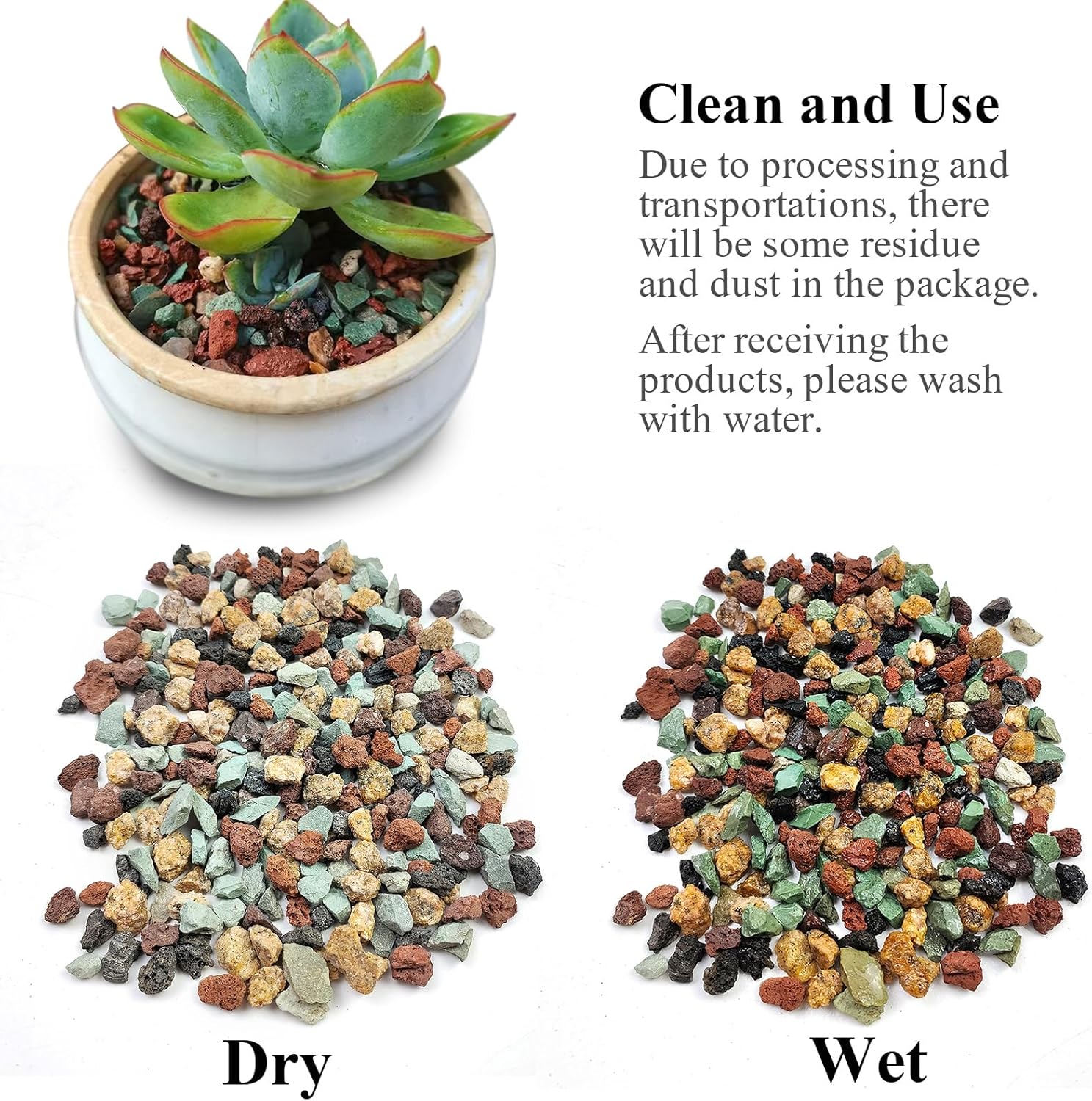 2 lbs Mix Horticultural Succulent Soil,1/4 Inch Pumice Gravel. Decorative Pebbles Lava Rock for Cactus, Bonsai, Orchid, Indoor Plants of Drainage, Ventilation and Root Growth