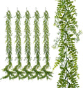6 Pack 5.57ft Artificial Greenery Garland, Leaf Garland for Room Decor, Fern Garlands for Decoration, Fake Vines Hanging Plants for Home Bedroom Garden Wall Wedding Decor