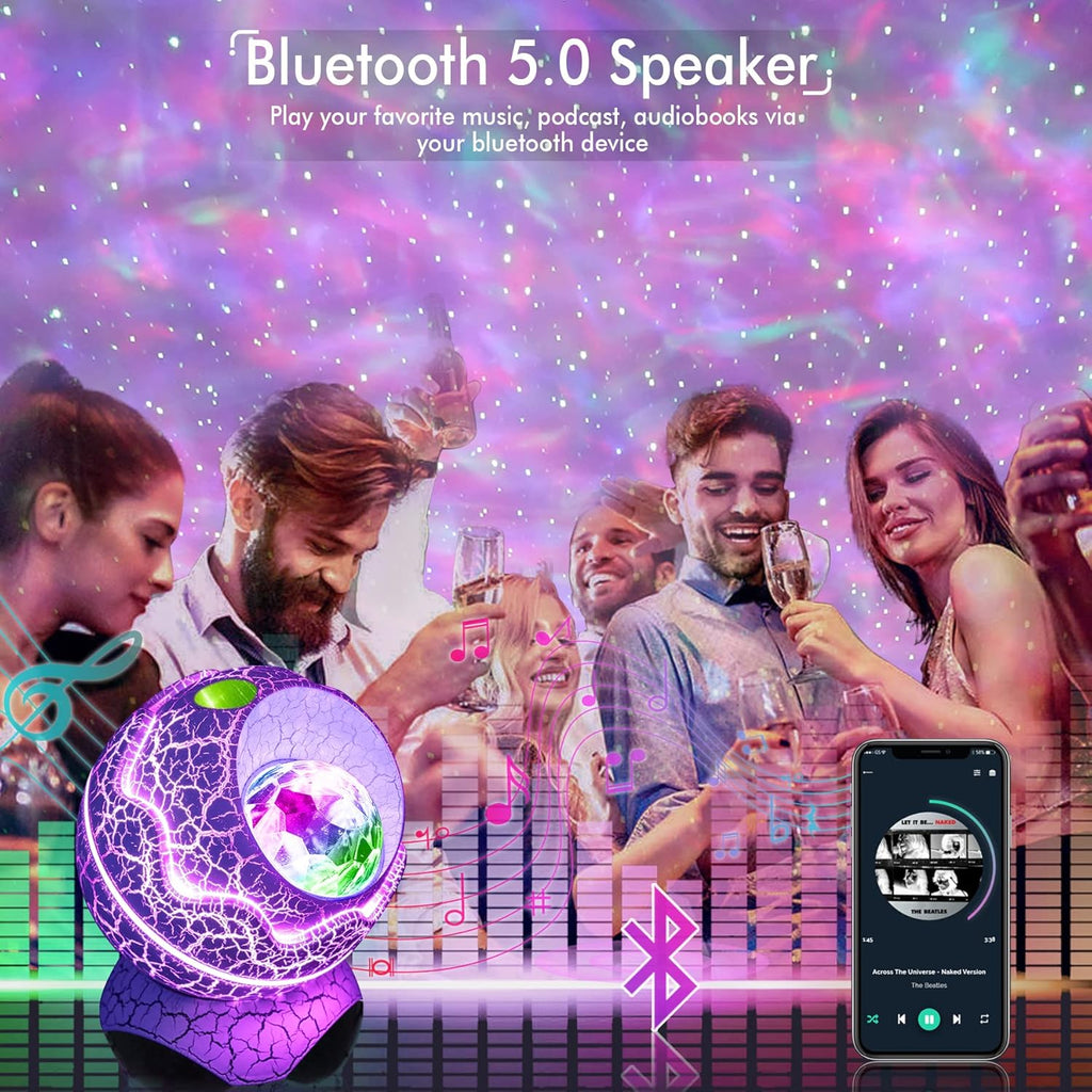 Rossetta Star Projector, Galaxy Projector for Bedroom, LED Night Light Aurora Projector with Bluetooth Speaker, White Noise, Timer and Remote, Room Decor, Gifts for Kids, Adults, Christmas, Birthday