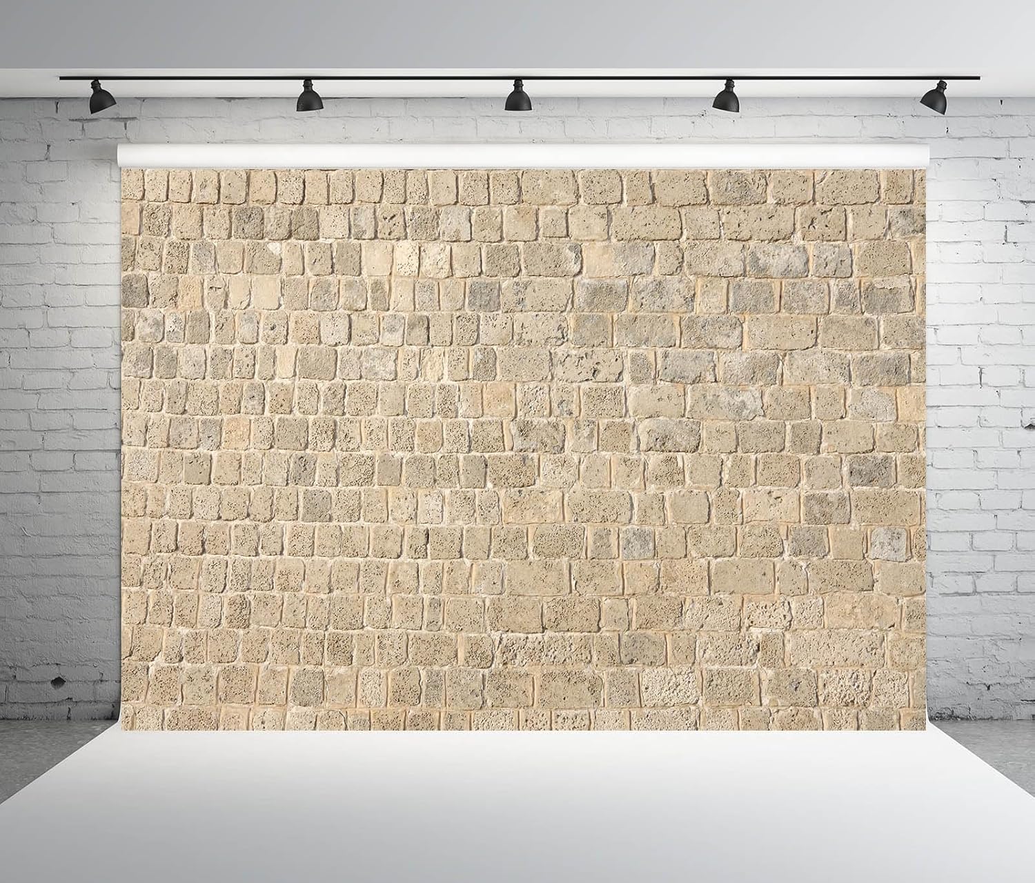 BELECO 10x6.5ft Fabric Vintage Brick Stone Wall Backdrop Textured Brick Rock Stone Wall Photography Background Medieval Castle Stone Wall for Party Decorations Studio Booth Photo Props