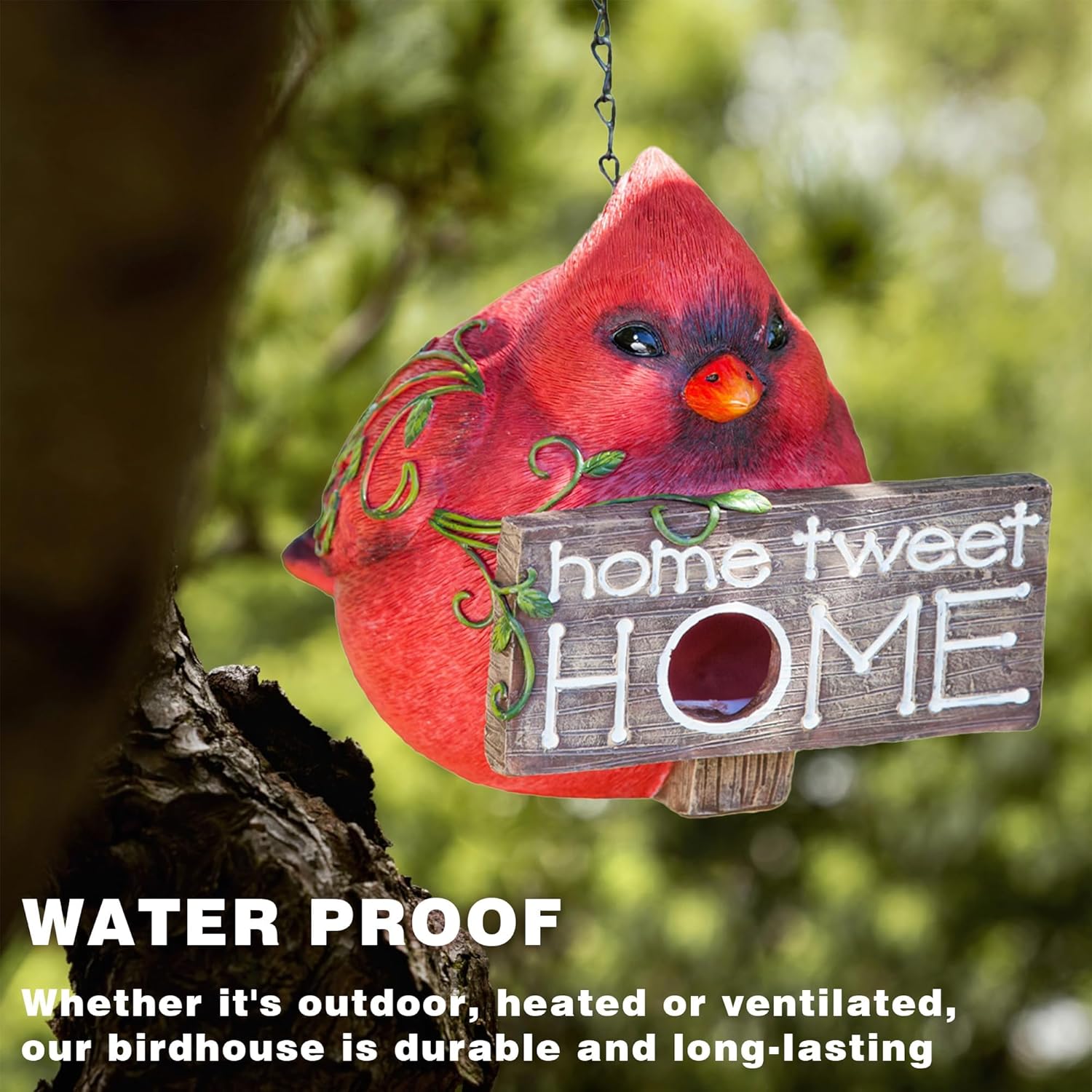 Topadorn Bird Houses for Outdoors Wild Bird Nesting, Decorative Resin Bird Houses for Yard Garden Decor