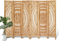 6 Panel Wood Room Divider Fully Assembled, Decorative Room Dividers and Folding Screens, 5.6Ft Room Divider Screen Freestanding Partition Wall Dividers for Home Bedroom Office, Light Brown