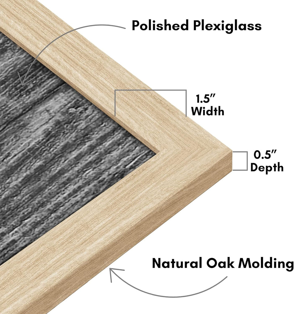 Americanflat 16x20 Picture Frame with Polished Plexiglass - Wide Picture Frames Made of Engineered Wood for Vertical or Horizontal Wall Display - Epic Collection - Natural Oak