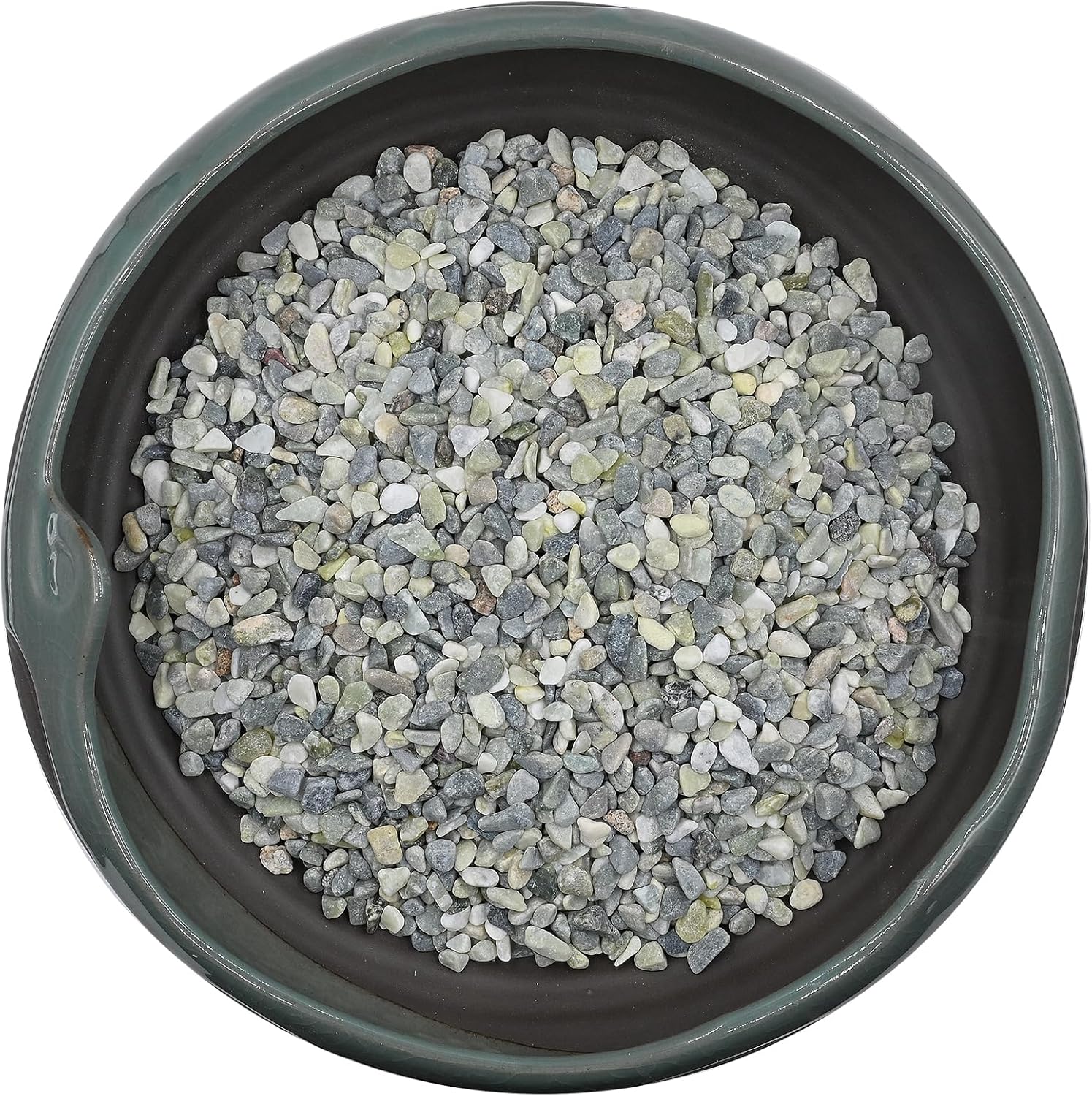 2 LBS Green Pea Gravel, Natural Succulent and Cactus Gravel Pebbles, Pebbles for Indoor Plants, Natural Gardens Mulching, for Houseplants, for Aquarium Gravel, to Maintain Soil Aeration(4-6mm)
