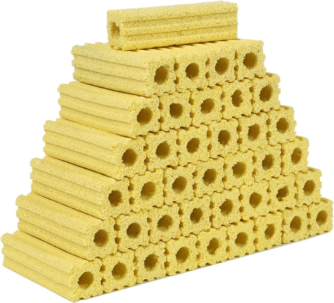 54pcs 3.8 Inch Long Large Aquarium Ceramic Filter Media,Ceramic Bio Media Blocks for Fish Tank and Koi Pond