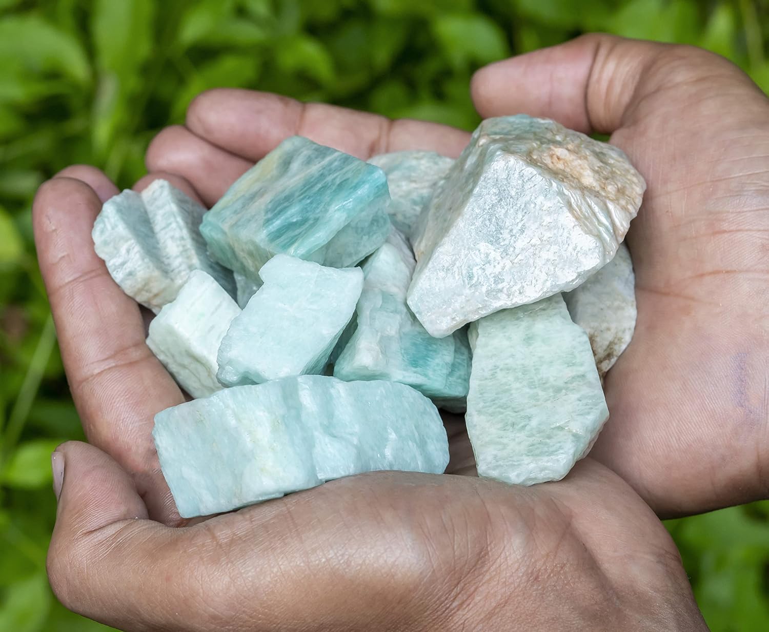 Crocon Amazonite Rough Bulk Natural Stone Raw Gemstone Tumbling Cabbing Polishing Gem Mining Chakra Balancing Reiki and Crystal Healing Good Luck Home Office Size : 1 LB