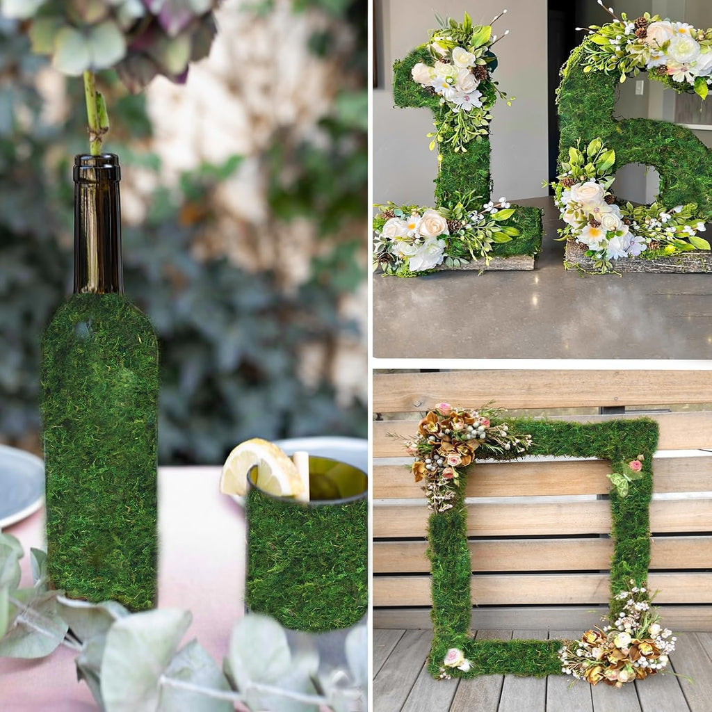 FAICOIA Moss Table Runner Dried Moss for Crafts Green Moss Roll for Fairy Gardens Wedding Woodland Decor 12" x 60" Preserved Moss Mat for Table Decoration Moss Carpet for Moss Grass Wall 30x153cm