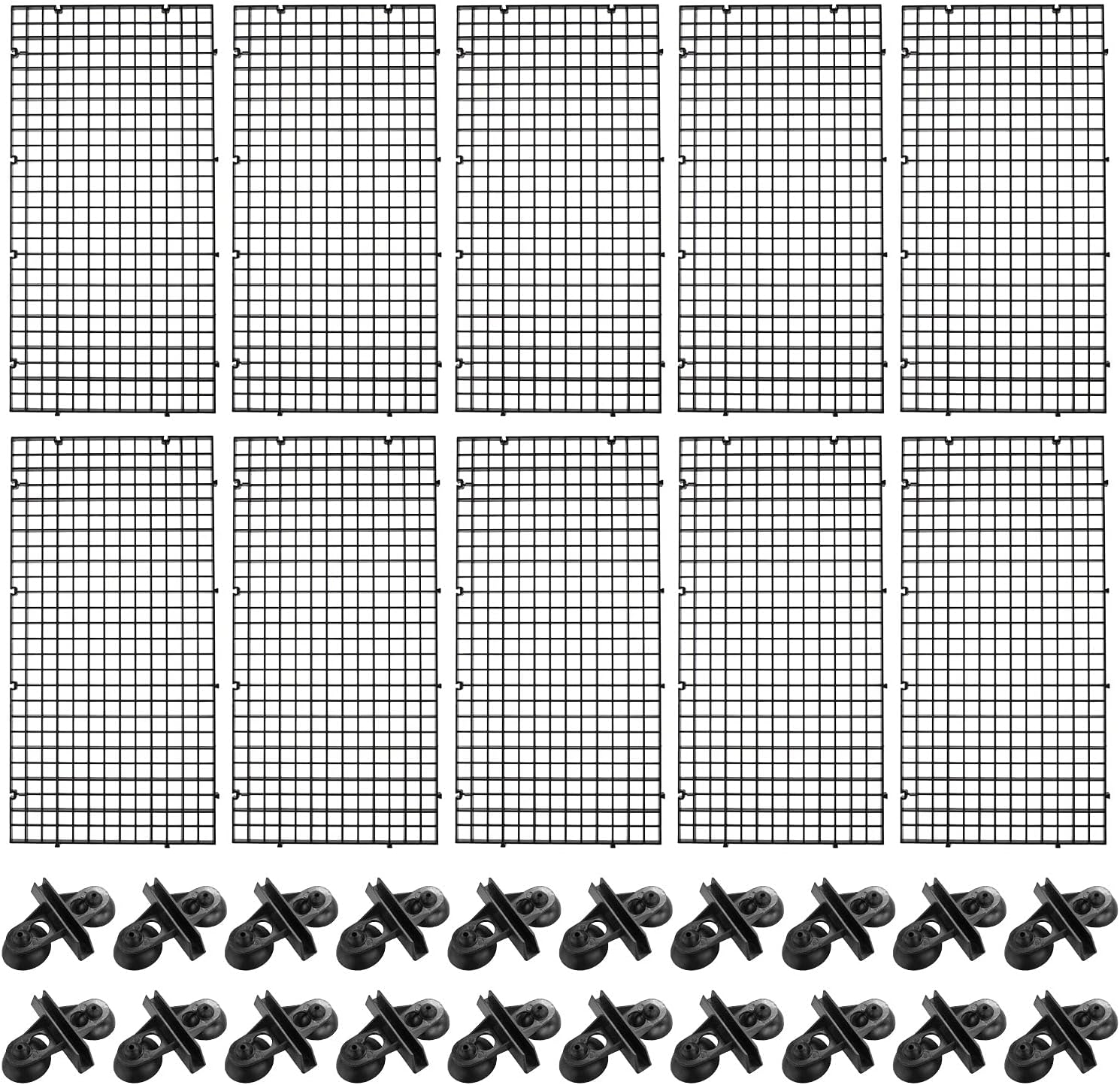 Create idea 10pcs Aquarium Divider Isolation Board Partition Pane Separator Black Mixed Breeding to Keep Different Fish from The Fight 20pcs Sucker Clips