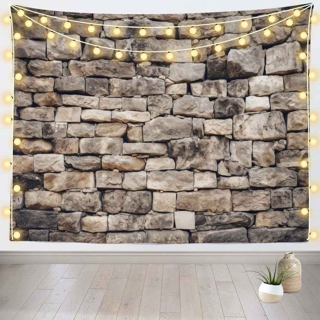 BELECO 20x10ft Fabric Vintage Stone Brick Wall Backdrop Textured Brick Retro Rock Stone Wall Background for Party Decorations Portrait Photoshoot Props