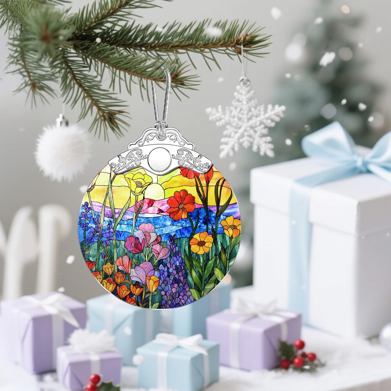 Wildflowers Christmas Ornaments: Christmas Tree Ornaments, Holiday Decor for Flower Lover, Stocking Stuffers, Gift Ideas, Housewarming Gift, Xmas Gifts & Gifts for Women