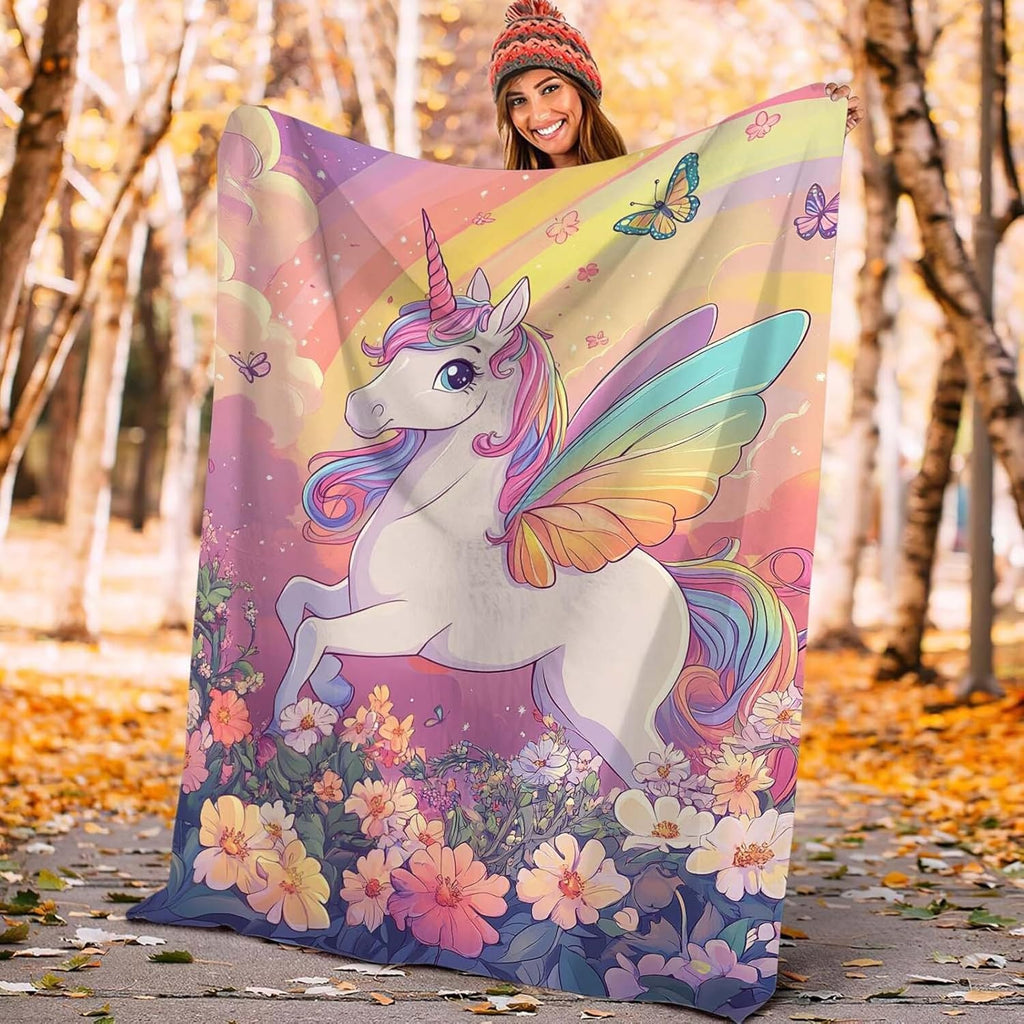 Unicorn Throw Blanket Unicorn Rainbow Stuff Gifts for Kids Girls Boys Adults Women Man Soft Cozy Warm Plush Fluffy Fuzzy Fleece Blanket Decorr 40''X50''