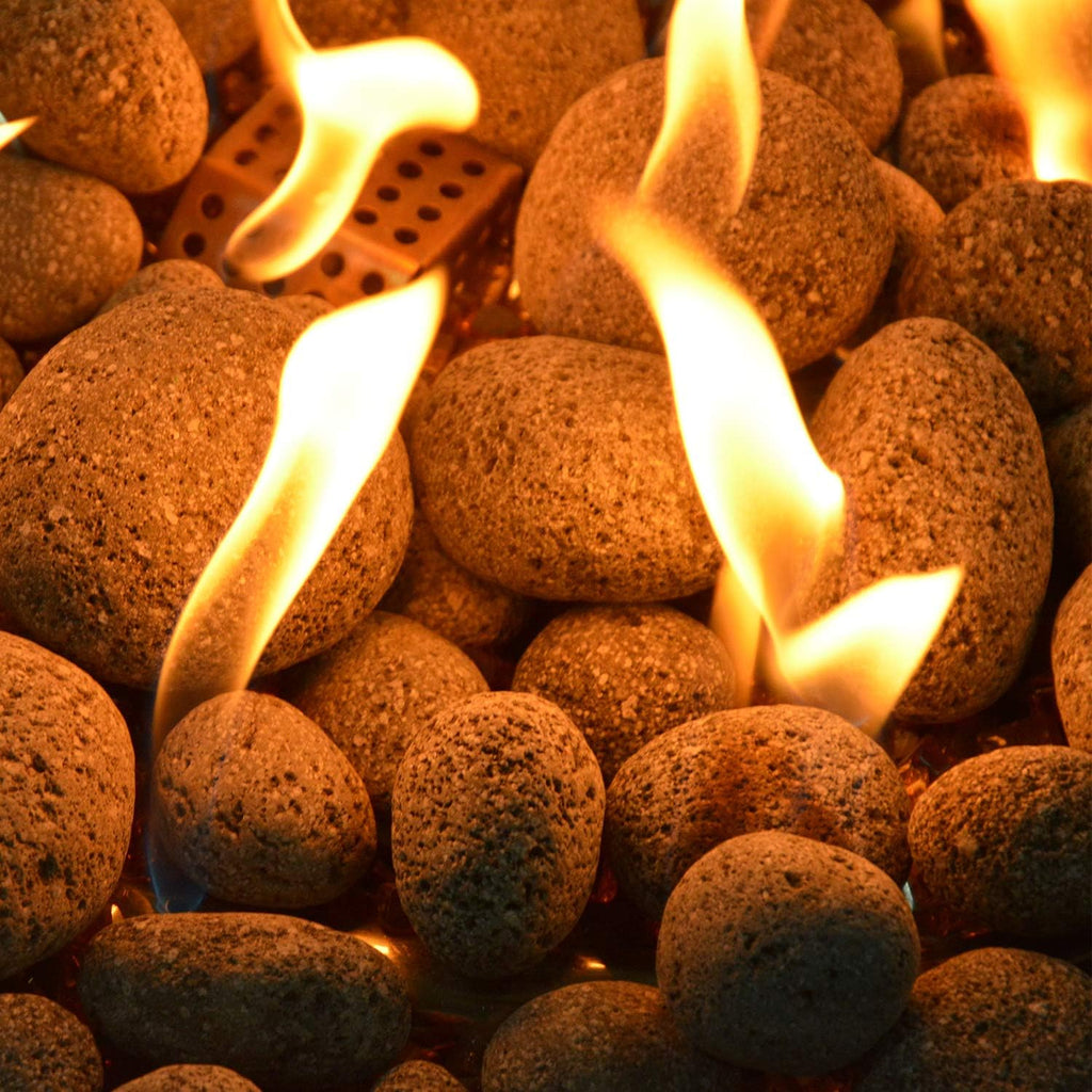 Stanbroil Tumbled Lava Rock Pebbles for Indoor or Outdoor Gas Fire Pits and Fireplaces - 10 pounds (2"-3")