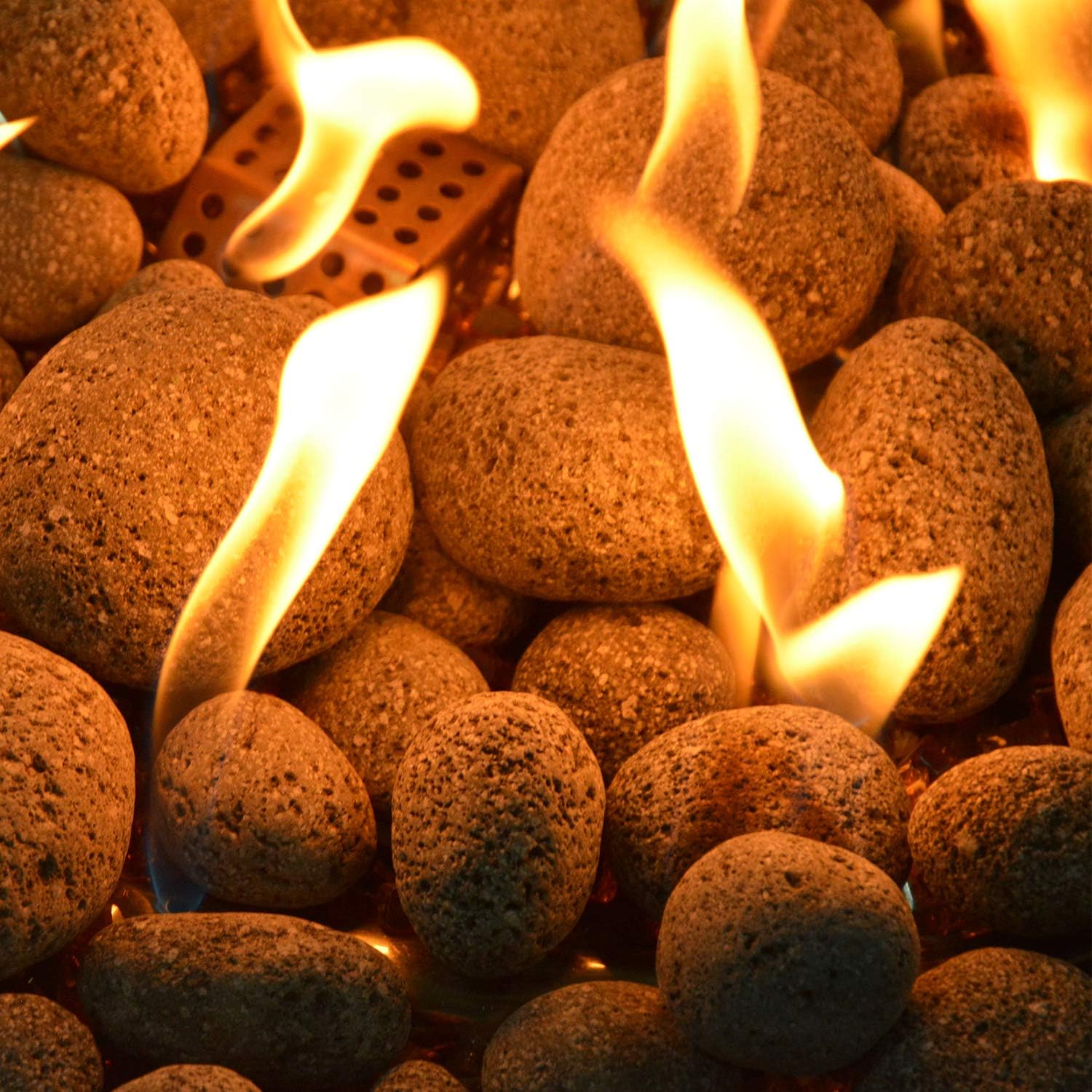 Stanbroil Tumbled Lava Rock Pebbles for Indoor or Outdoor Gas Fire Pits and Fireplaces - 10 pounds (1/2"-1")