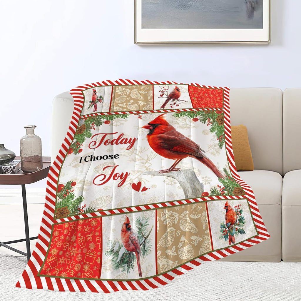 Cardinal Blanket Cardinal Throw Blanket Gifts for Bird Lover Kids Girls Boys Adults Women Men Super Soft Cozy Plush Fluffy Fuzzy Fleece Blanket Decor 40''X50''
