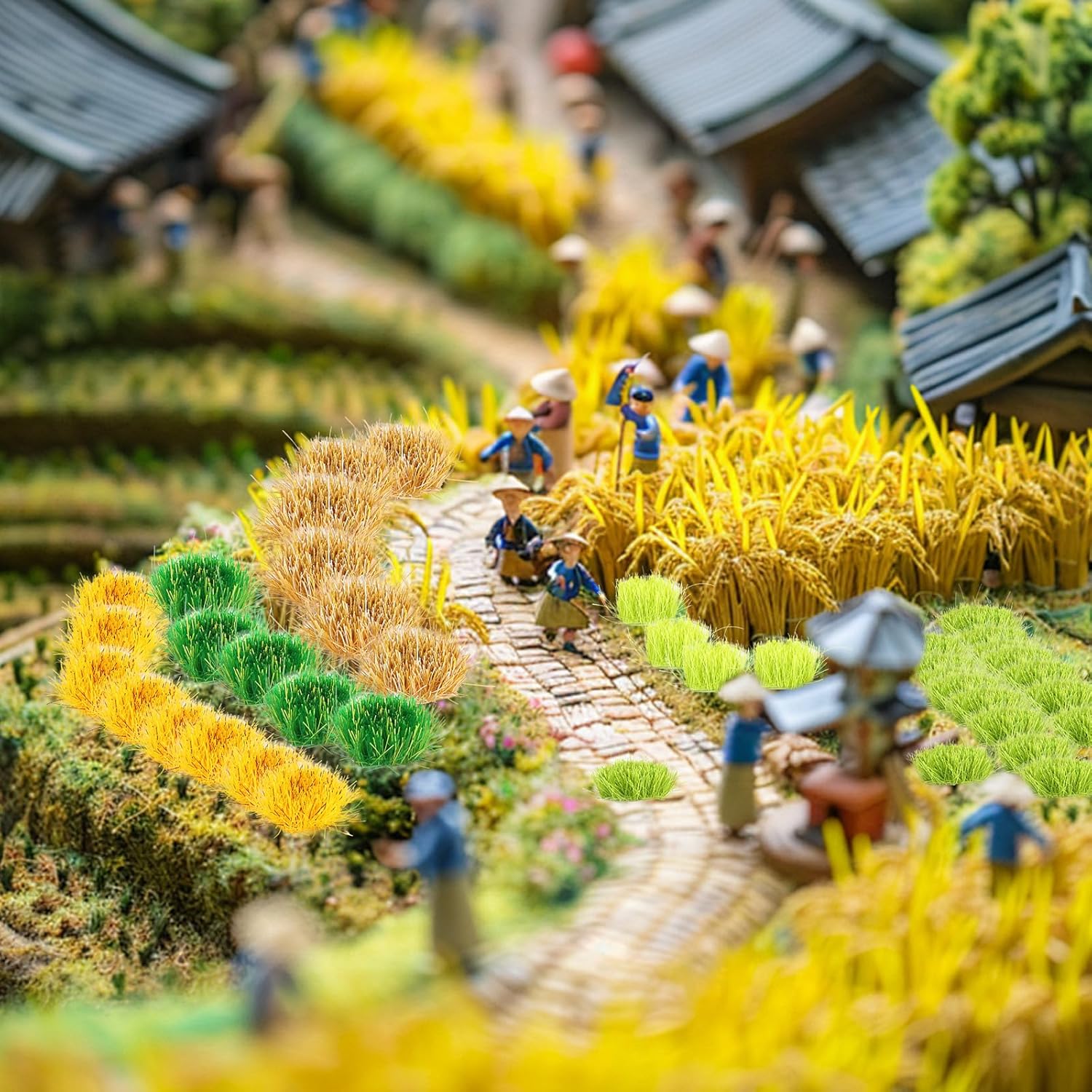 140Pcs DIY Miniature Colorful Flower Cluster Self Adhesive Flower Vegetation Groups Static Grass Tufts for Train Landscape Railroad Scenery Sand Military Layout Model Miniature Bases and Dioramas