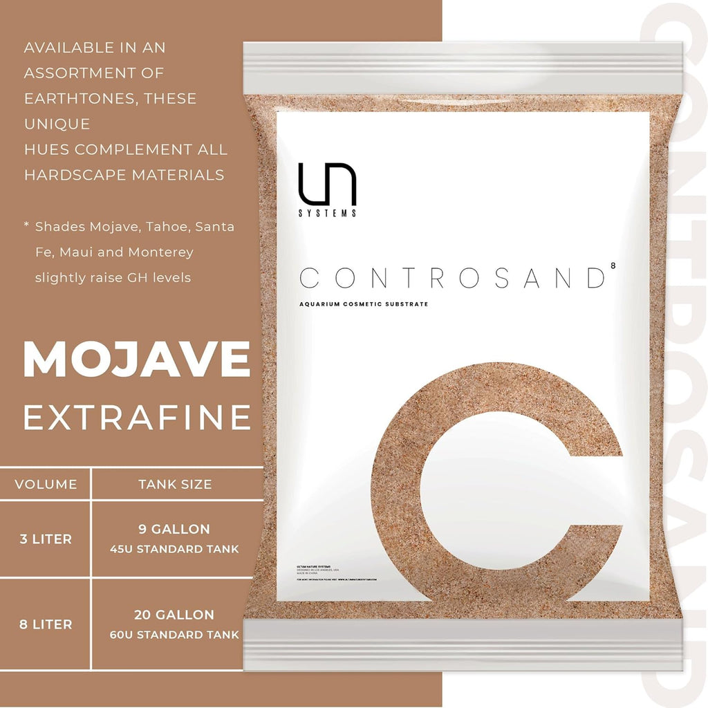 UNS Controsand - Mojave, 3L - Natural Freshwater 0.4-0.9mm Warm Sand for Aquascaping Planted Tanks - Aquarium, Terrarium, Paludarium Substrate for Betta, Shrimp, Fish, Jumping Spider, Turtle