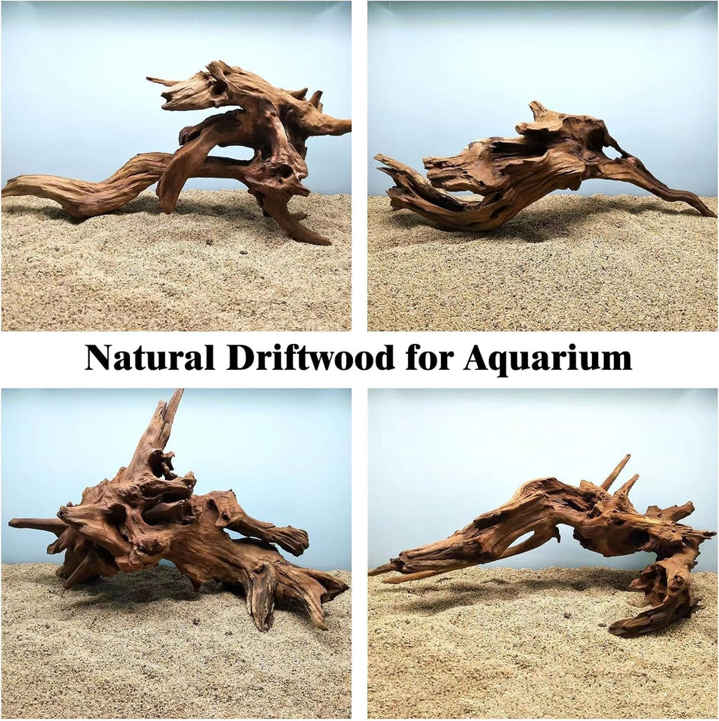 kathson Natural Driftwood for Aquarium Decor, 3-Piece 9''-15'' Large Driftwood for Decorations on Fish Tank, Reptiles Bearded Dragon Terrarium Ornament Accessories or Air Plants