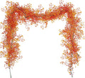 RECUTMS Artificial Hanging Plant 2Pcs 5.6Ft Fall Garland Plant Greenery Faux Ferns Leaves Fake Ivy Garland for Home Indoor Outdoor Wedding Table Centerpiece Party Garden Decor(Orange)