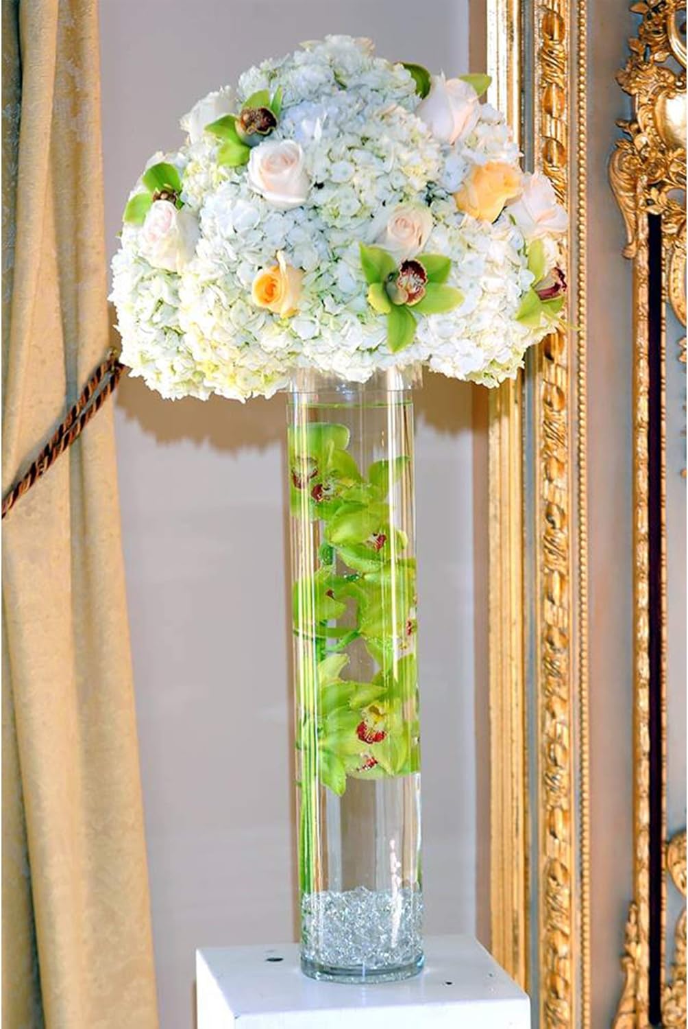 WGV Cylinder Vase, Width 6", Height 26", Clear Tall Glass Container Terrarium Candle Holder for Wedding Centerpiece, Party Event, Home Office Decor, 1 Piece