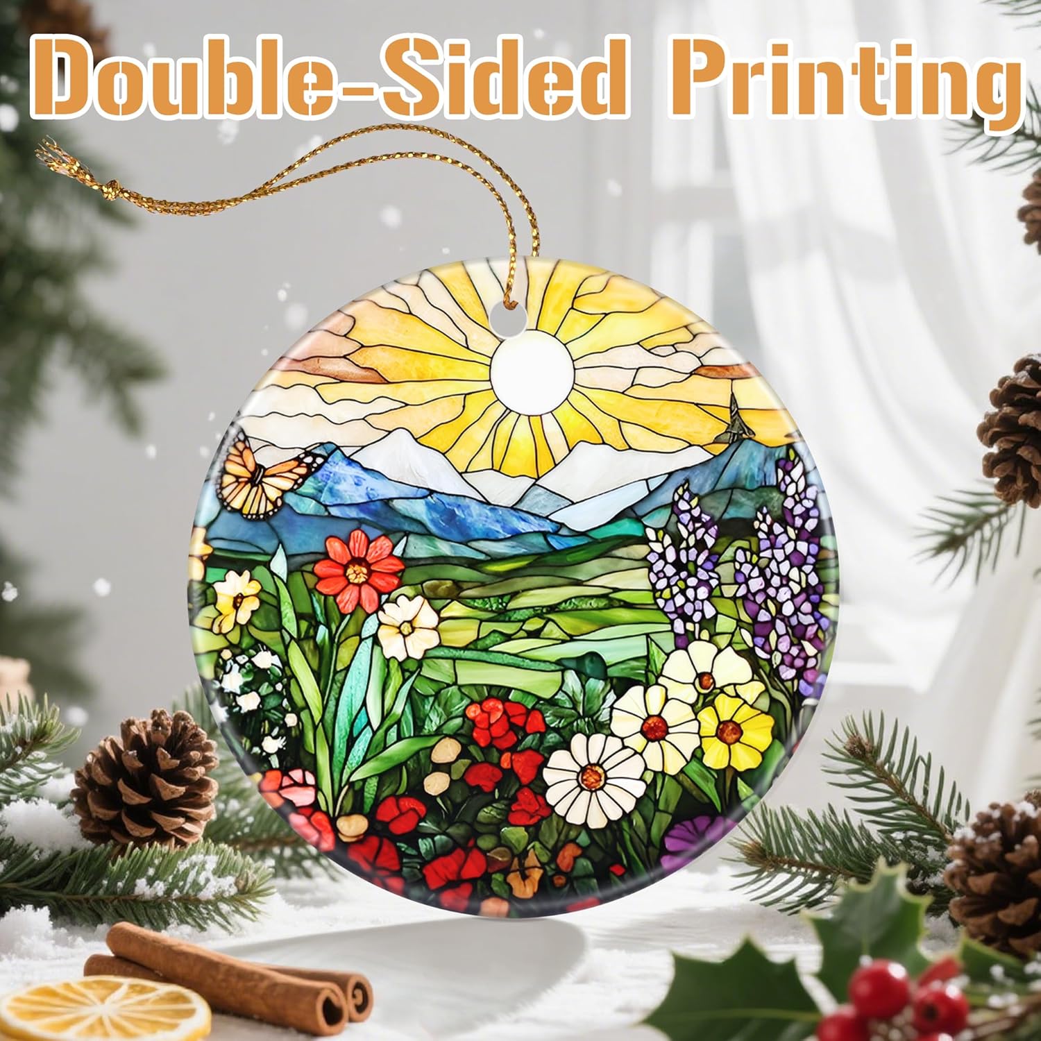 Mountain Wildflowers-Themed Christmas Tree Decorations, Christmas Ornaments, Keepsake Ornaments, Holiday Decor, Xmas Gifts, Gifts for Nature Lovers – Including Plant & Flower Lovers