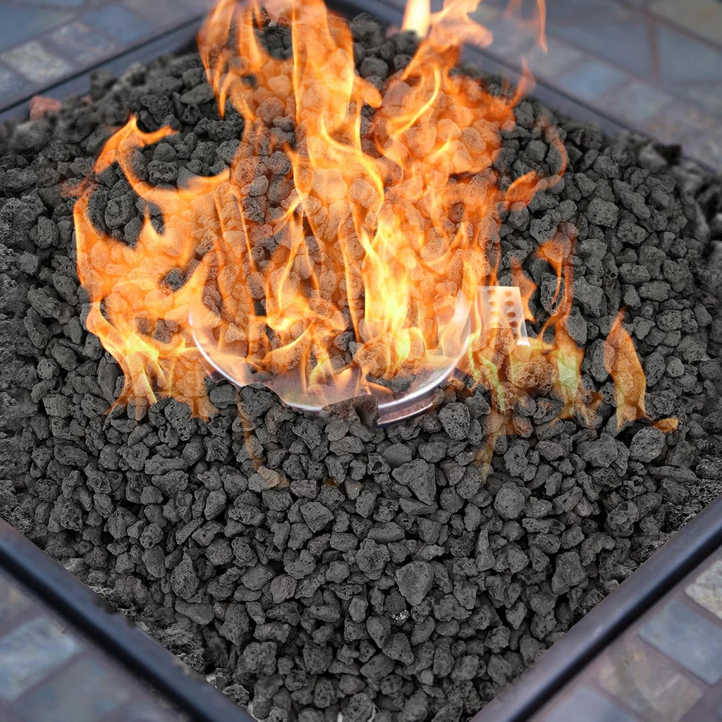 Onlyfire Black Lava Rock 10 Pounds Volcanic Lava Stones for Indoor Outdoor Fire Pits Fireplaces Gas Grill and Landscaping, 0.2-0.3 Inch