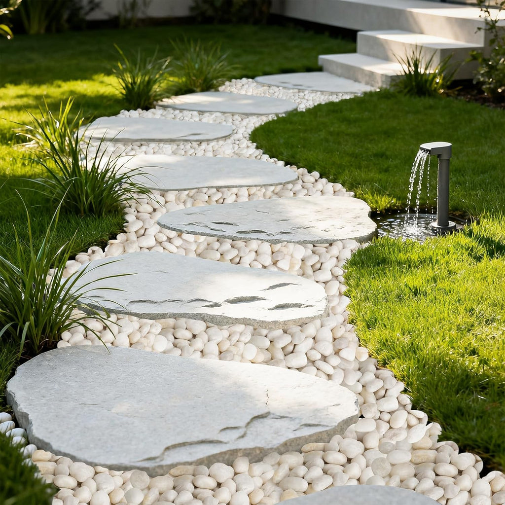 Onlyfire 10lb White Polished Pebbles, 3/8"-13/16" Natural Decorative River Rocks Aquarium Gravel Stones for Landscaping, Indoor Plants, Vase, Succulent, Fish Tank
