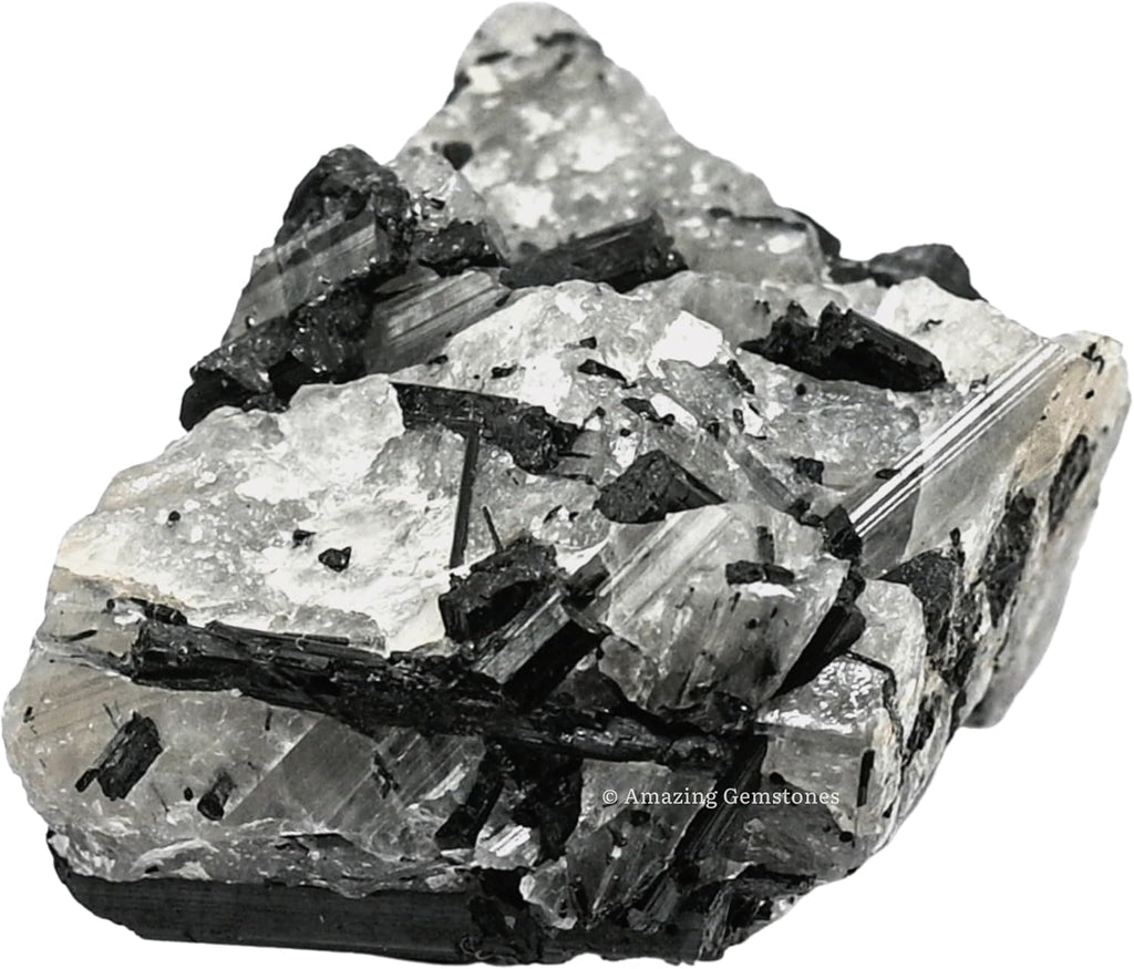 Amazing Gemstone Black Rutilated Quartz Raw Crystals and Healing Stones, Natural Rocks for Tumbling and DIY Raw Stones and Crystals (1 lb)