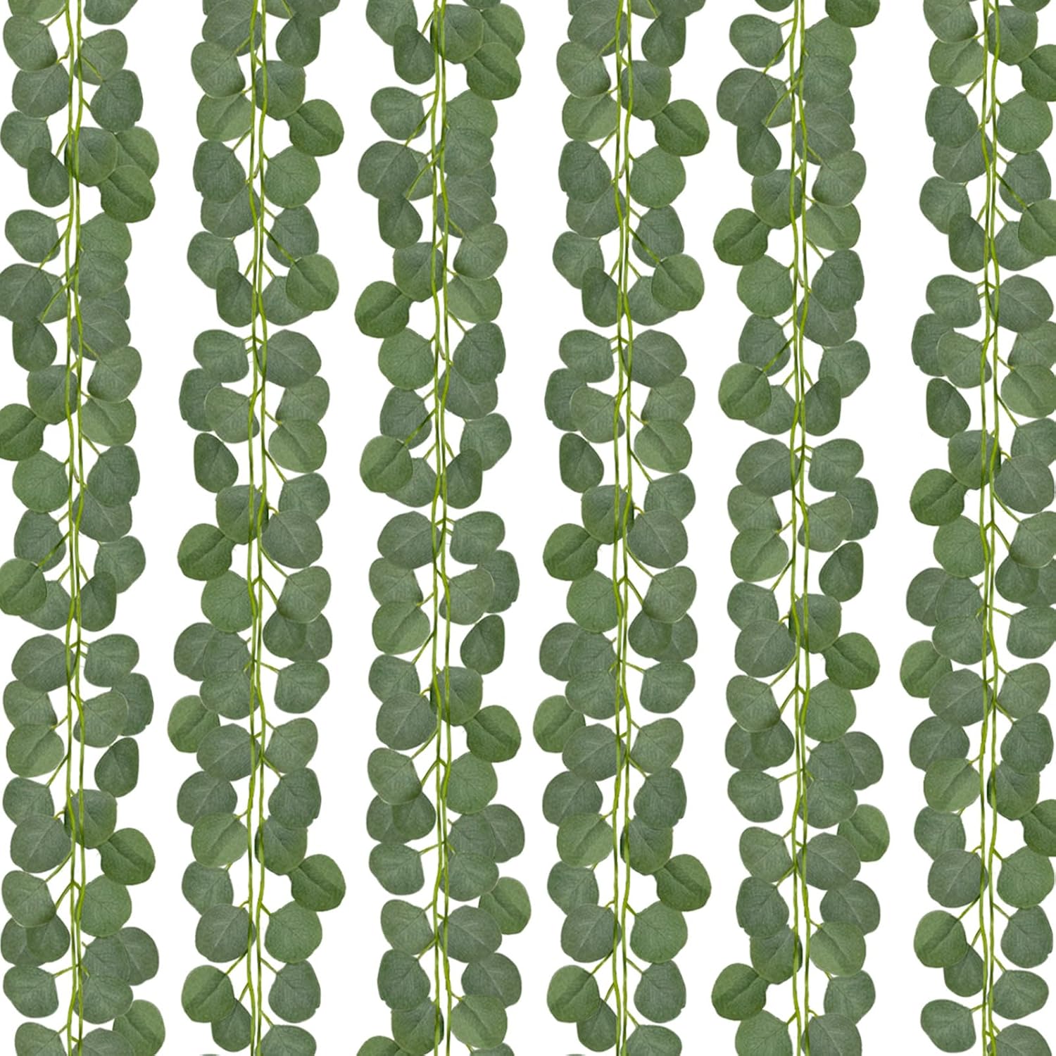 CQURE 36 Pack 252Ft Eucalyptus Garland,Artificial Eucalyptus Leaves Table Greenery Garland Wreath Vines for Wedding Party Table Fireplace Bedroom Wall Room Decor