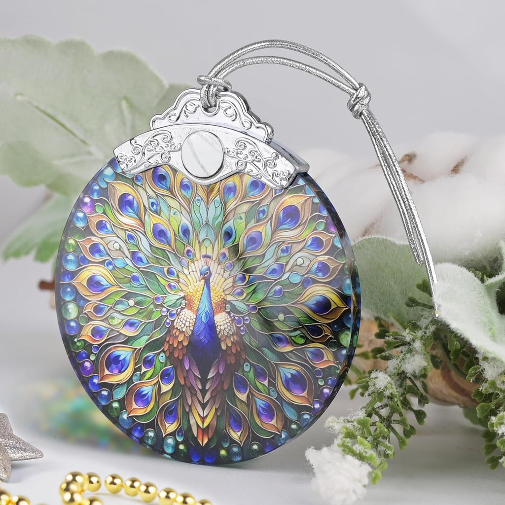 Christmas Ornament, 2025 Ornaments for Christmas Tree, Stained Glass Hanging Ornament, Holiday Ornaments, Unique Gift Idea - Peacock