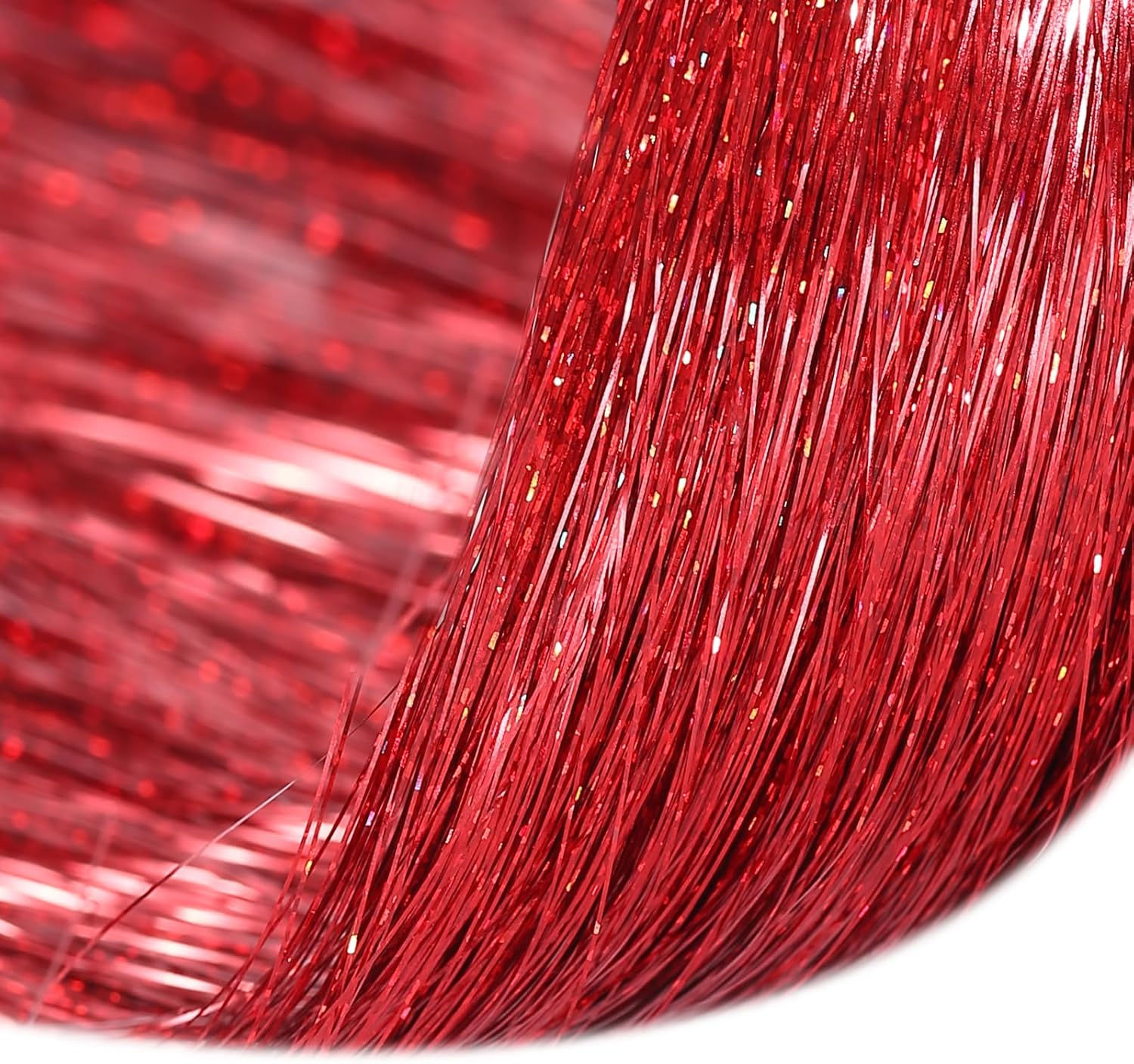 3000pcs Christmas Icicle Tinsel,18in Red Foil Fringe Tinsel Strand Icicle Tinsel Christmas Tree Tinsel for Christmas Holiday Decor Birthday Supplies