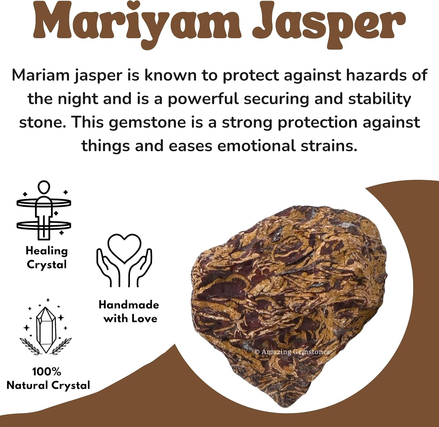Amazing Gemstone 2 Pieces, Mariyam Jasper Raw Crystals and Healing Stones, Natural Rocks for Tumbling and DIY Raw Stones and Crystals