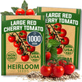 HOME GROWN Large Red Cherry Tomato Seeds 2 Pack (Solanum lycopersicum) - Approx.1000 Non-GMO Heirloom Tomato Seeds for Planting Vegetable Seeds for Homesteading, Sustainable Living, and Home Gardening