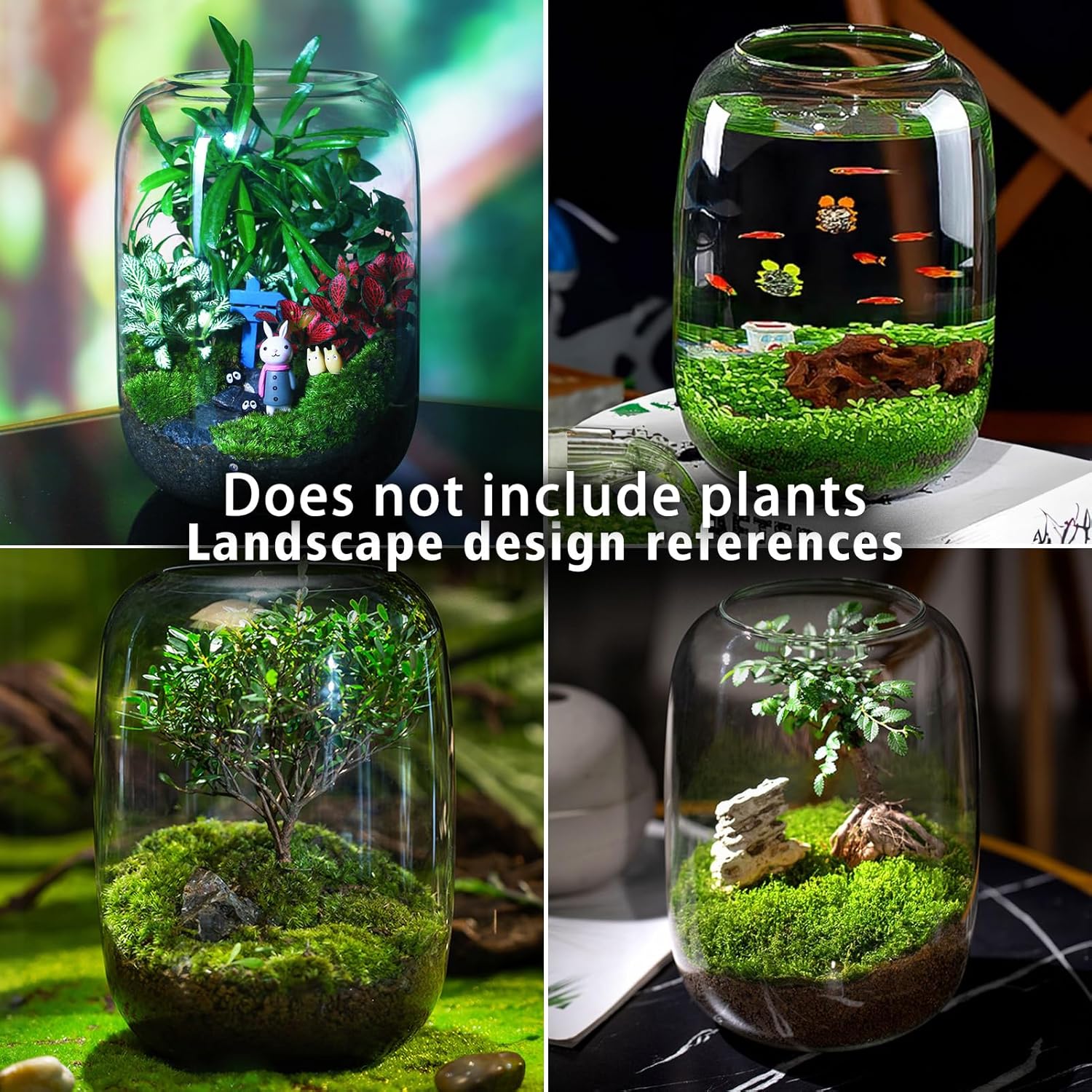 SARUFO Glass Plant Terrarium 6.3"X8.6" Inches Succulent Air Planter Fern Moss Micro-Landscape Vase for Home Garden Office Tabletop Decoration Container Indoor Wardian Copyright Patent