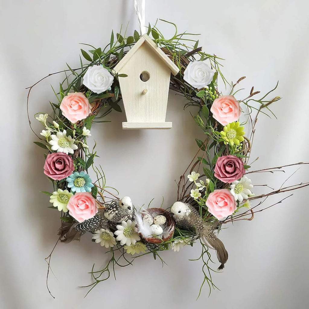 AmyHomie Artificial Flower Shades of Rose 25pcs Real Looking Fake Roses w/Stem for DIY Wedding Bouquets Centerpieces Arrangements Party Baby Shower Valentines Day Christmas Tree Decorations