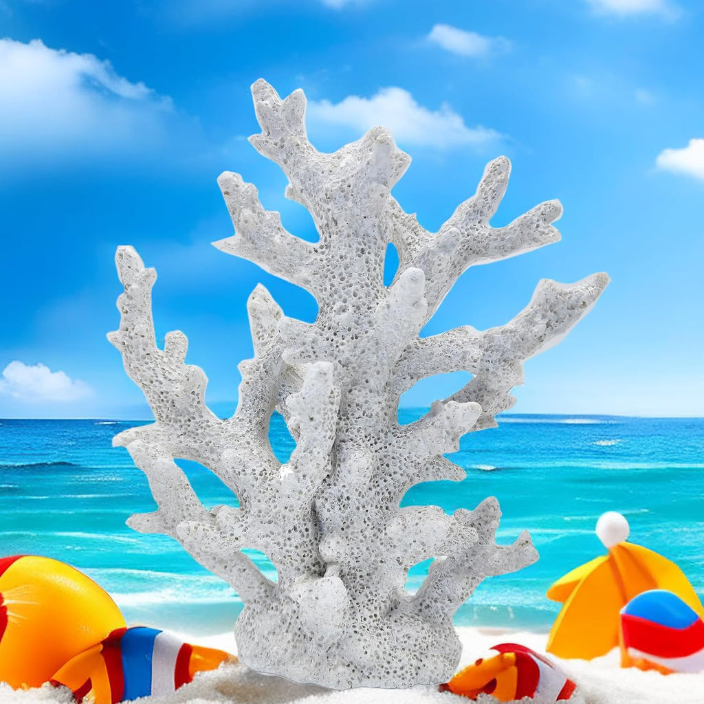 Beach Coastal Decor Coral Reef Home Decor Coral Statue Sculpture Home,Desk,Bathroom,Desktop Shelf Statue,Marine Themed Gifts