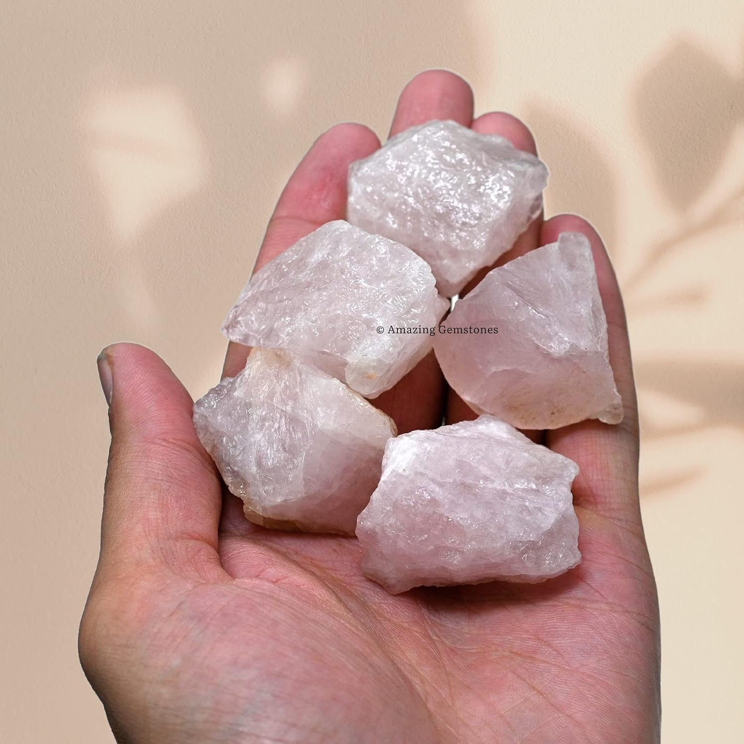 Amazing Gemstone Rose Quartz Raw Crystals and Healing Stones, Natural Rocks for Tumbling and DIY Raw Stones and Crystals (1 lb)