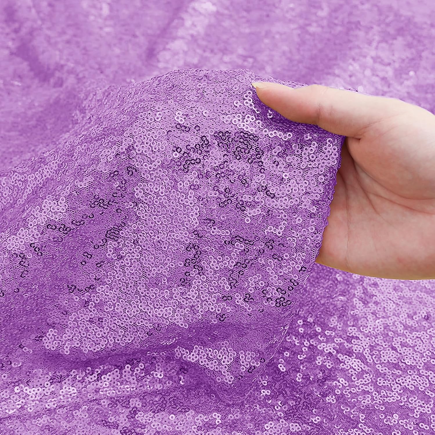 Sugargirl Lavender Purple Sequin Backdrop Curtain 4 Panels 2FTx8FT Glitter Lavender Background Drapes Sparkle Photography Backdrop for Party Wedding Birthday Wall Decoration