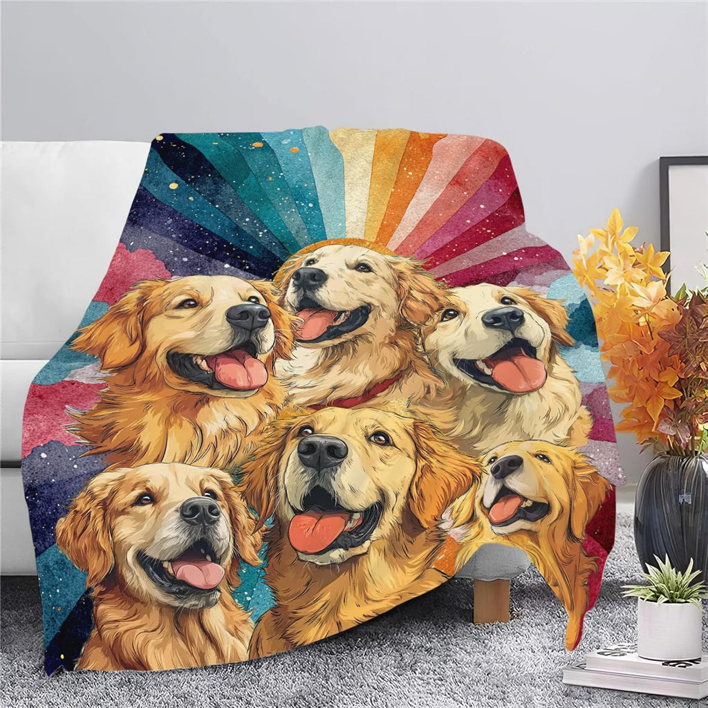 Golden Retriever Throw Blanket Golden Retriever Puppy Stuff Gifts for Dog Lover Kids Girls Boys Adults Women Men Soft Cozy Warm Plush Fluffy Fuzzy Fleece Blanket Decor 40''X50''