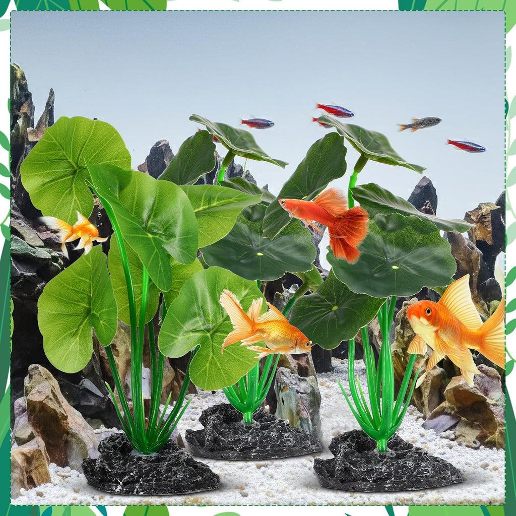 Fish Tank Plant Decorations 4-Pack, Realistic Betta Leaf Hammock Artificial Silk Aquarium Plants for Terrarium Plants Accessories, Goldfish, Reptile Plants Aquarium Decor